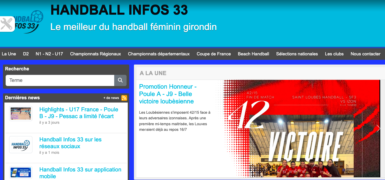 Handball Infos 33 - Plus de 100 550 visiteurs !!