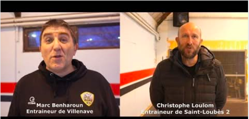 Reportage - Coupe de France régionale - Tour 3 - Marc Benharoun (Villenave HBC) : "On a plutôt bien attaqué" ; Christophe Loulom (Saint Loubès HB) : "on a pas cru à la victoire"