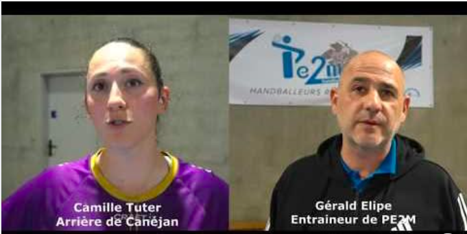 Reportage - Prénationale - Poule A - Match en retard J12 - Camille Tuter (Canéjan HBC) : "Solidaires en défense" ; Gérald Elipe (PE2M HB) : "Elles se battent"