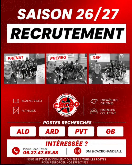 Recrutement à Carbon Blanc
