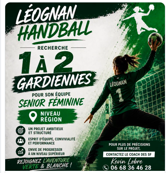 Excellence régionale - Léognan recrute des gardiennes