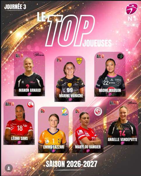 Nationale 1 - Le Top 7 du week-end avec deux Girondines