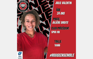 Transfert : Julie Valentin arrive à Eysines (N3T)