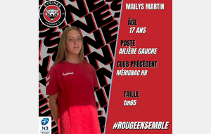 Transfert : Eysines (N3T) recrute la jeune Mailys Martin