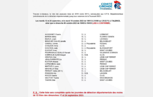 Les détections du Comité de Gironde pour les 2010