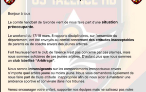 Gironde - De jeunes arbitres menacé(e)s 