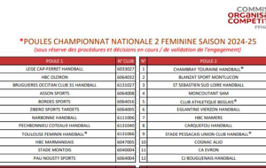 N2 - Lège dans la poule 1 ; Bègles et le Spuc dans la poule 2 