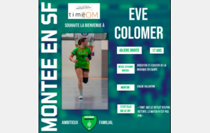 Excellence régionale - Eve Colomer intègre l'équipe séniors du Léognan Handball 