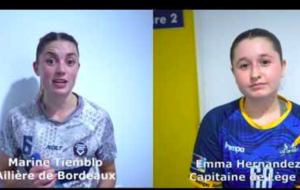 Reportage - Nationale 3 Territoriale - Poule A - J15 - Marine Tiemblo (Girondines de Bordeaux Bastide HC) : "On défend fort" ; Emma Hernandez (Lège Cap-Ferret HB) : "On a eu un trou d'air"