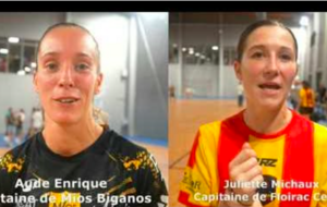 Reportage - Nationale 1 - J2 - Aude Enrique (US Mios Biganos HB) : "On s'entraide beaucoup" ; Juliette Michaux (CM Floirac Cenon HB) : "Peu de rotations"