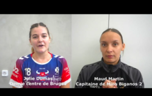 Reportage - Coupe de France régionale - Tour 1 - Julie Dumas (Bruges 33 HB) : "Un match important pour nous" ; Maud Martin (US Mios Biganos HB) : "Beaucoup d'échecs aux tirs"
