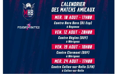 LFH - Les matchs amicaux du Mérignac HB 