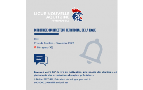 La Ligue Nouvelle Aquitaine recherche son directeur (trice) territorial 