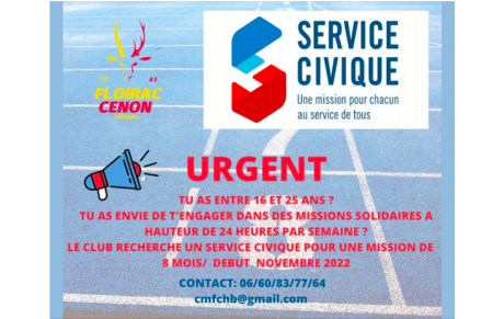 Le CM Floirac Cenon recherche un service civique 