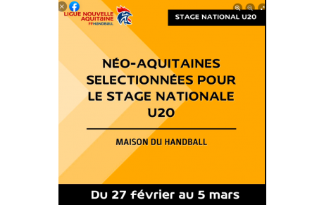 Stage U20 - 4 girondines convoquées 