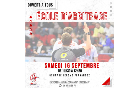 Infos Clubs - Ecole d'arbitrage à Carbon Blanc 