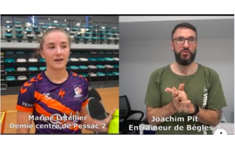 Reportage - N2 - Poule 2 - J4 - Marine Letellier (SPUC) : &quot;On prend moins de 20 buts&quot; ; Joachim Pit  (CAB) : &quot;Beaucoup d'échecs aux tirs&quot;