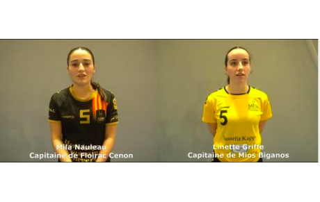 Reportage - U18 Elite Région - J17 - Mila Nouleau (CM Floirac Cenon) : &quot;on a su libérer les ballons&quot; ; Linette Griffe (US Mios Biganos) : &quot;On va s'améliorer ensemble&quot;