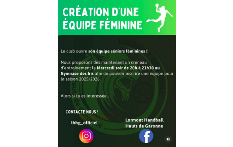 Création d'une équipe féminine à Lormont 