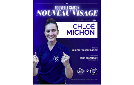 N3T - Recrutement - Chloé Michon arrive aux Girondines de Bordeaux Bastide HC 