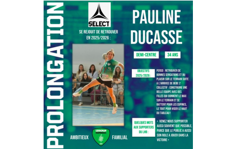 Excellence régionale - Léognan HB - Pauline Ducasse l'expérience parmi les jeunes 