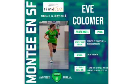 Excellence régionale - Eve Colomer intègre l'équipe séniors du Léognan Handball 