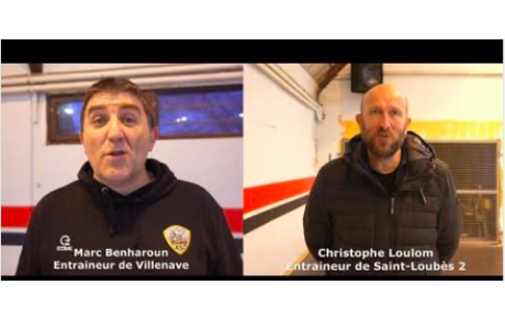 Reportage - Coupe de France régionale - Tour 3 - Marc Benharoun (Villenave HBC) : "On a plutôt bien attaqué" ; Christophe Loulom (Saint Loubès HB) : "on a pas cru à la victoire"
