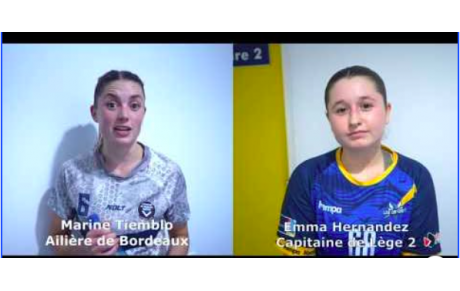Reportage - Nationale 3 Territoriale - Poule A - J15 - Marine Tiemblo (Girondines de Bordeaux Bastide HC) : "On défend fort" ; Emma Hernandez (Lège Cap-Ferret HB) : "On a eu un trou d'air"