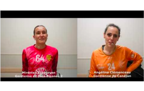 Reportage - Prénationale - Poule A - J17 - Mirentxy Elizagoyen (US Mios Biganos HB) : "Beaucoup de fierté" ; Angélina Clémenceau (Canéjan HBC) : "La défaite est amère"