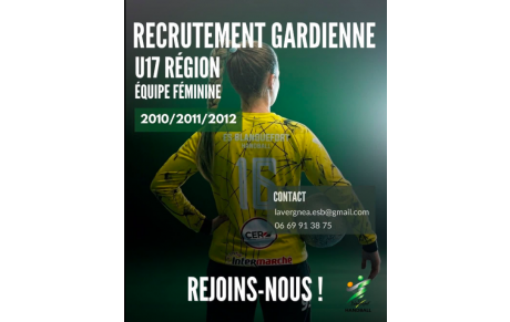 U17 Région - Blanquefort recrute une gardienne