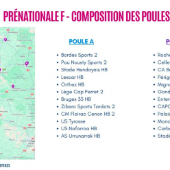 Prénationale - Saison 2026/2027 - Prénationale : 3 équipes de Gironde au sud, les 3 autres au nord